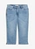 Jean droit, taille mi-haute, extensible, Couleur: bleu clair denim used