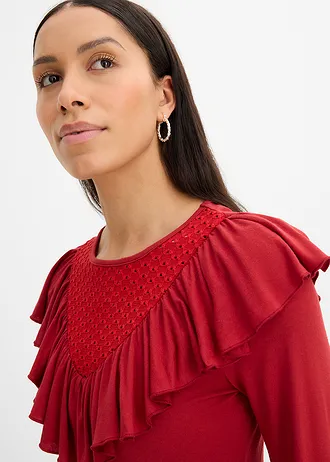 Shirt van een viscosemix • kersenrood • bonprix online shop