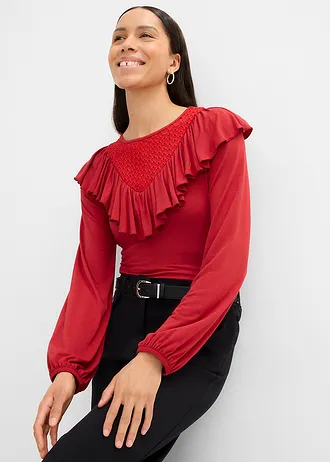 Shirt van een viscosemix • kersenrood • bonprix online shop