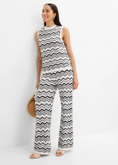 Gebreide top, Kleur: wolwit-zwart