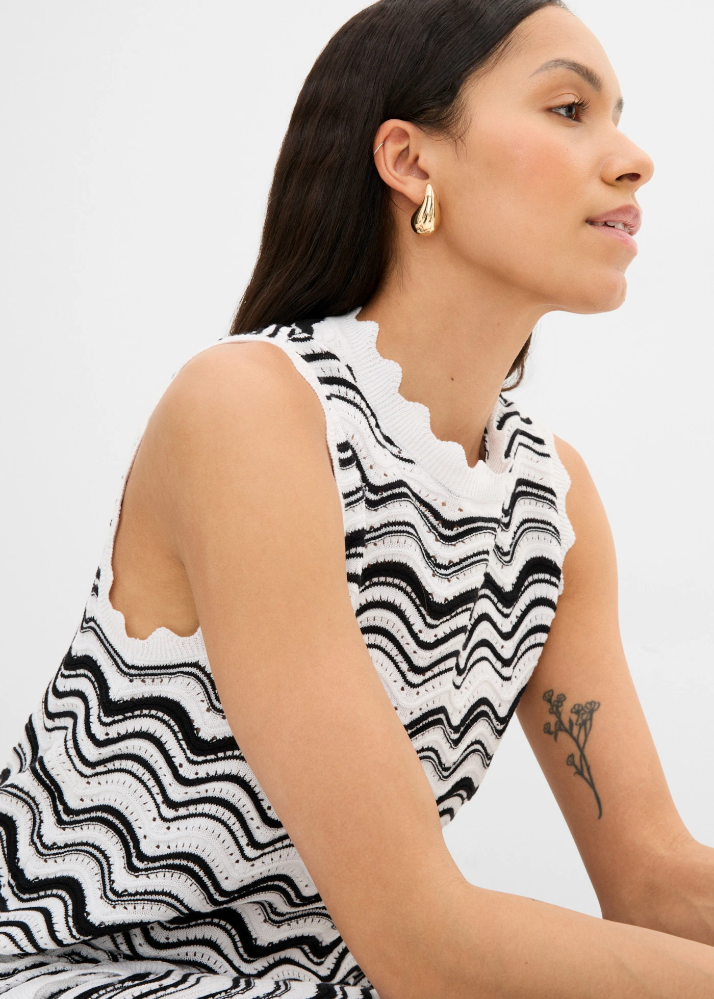 Top en maille • écru-noir • Boutique bonprix