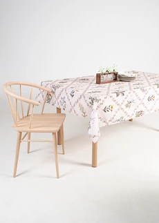 Tafelkleed van biologisch katoen, Kleur: olijfgroen-beige