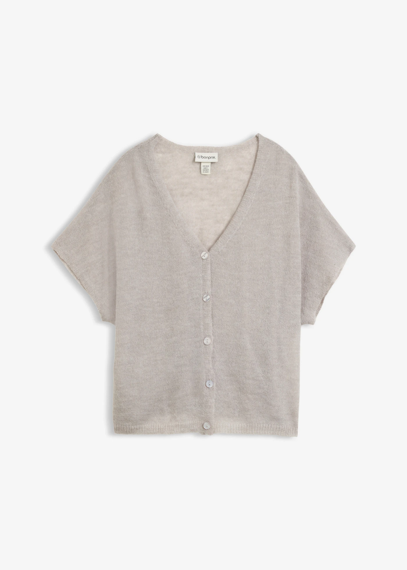 Cardigan oversize cu mânecă scurtă • gri deschis melanj • magazin bonprix