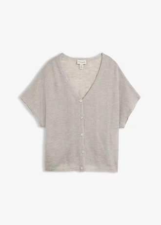 Kardigán s krátkym rukávom, oversize • svetlosivá melírovaná • obchod bonprix