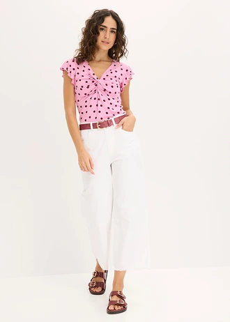Shirt in een viscosemix • roze-esdoornrood gestippeld • bonprix online shop