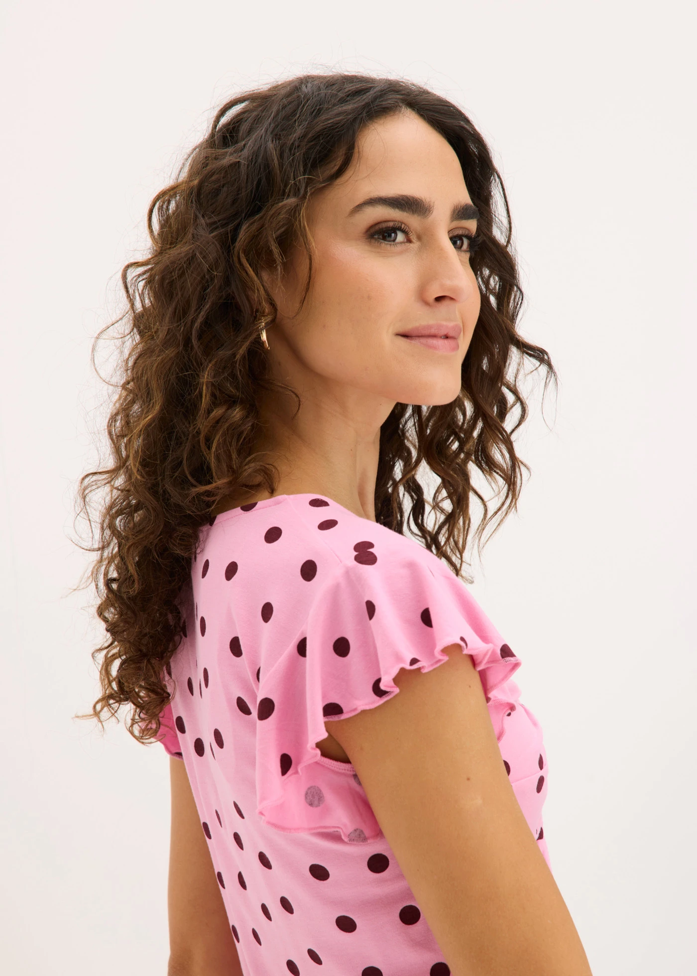 T-shirt en viscose extensible • rose pois rouge érable • Boutique bonprix