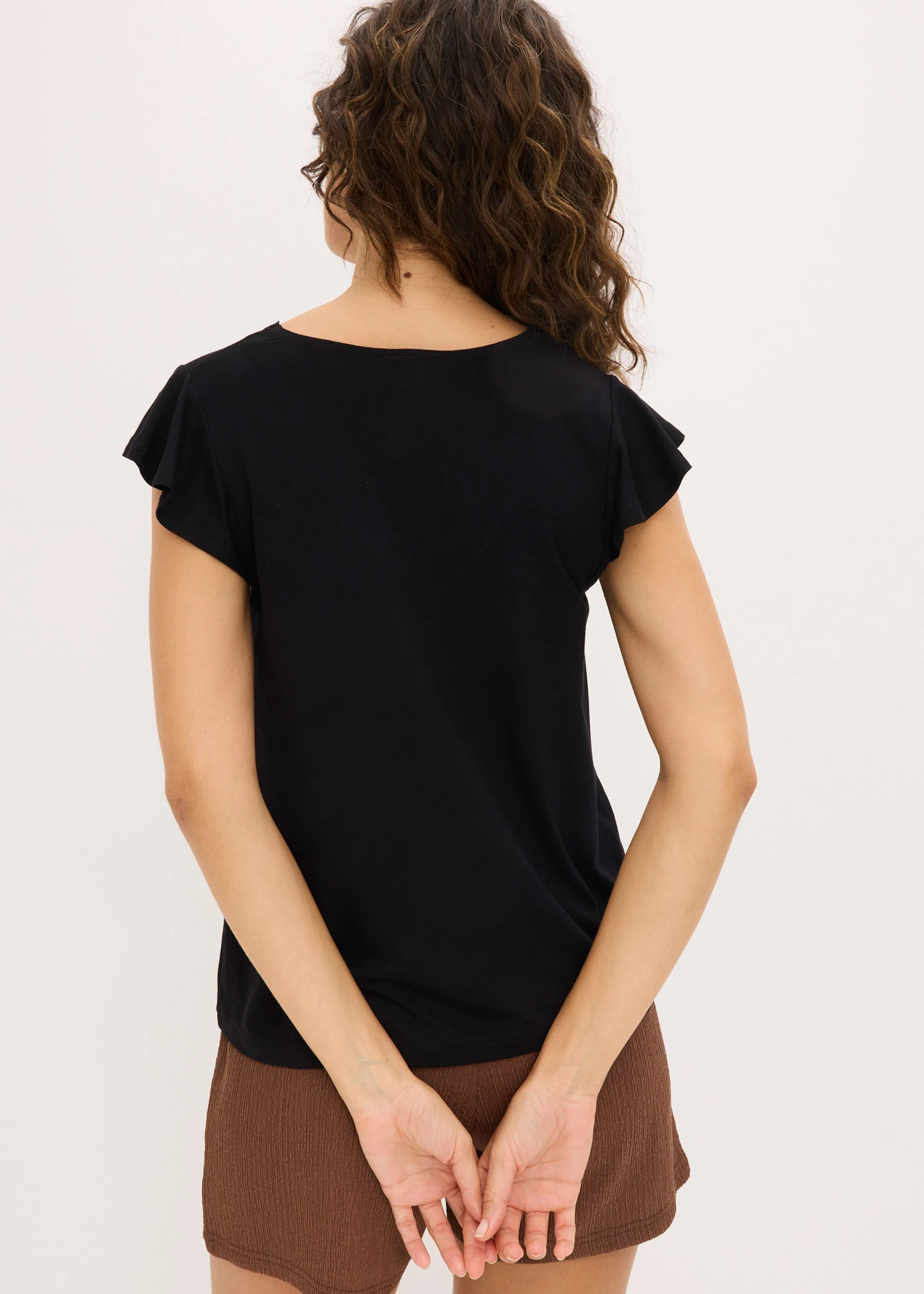 T-shirt en viscose extensible • noir • Boutique bonprix