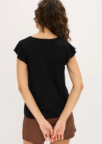 T-shirt en viscose extensible • noir • Boutique bonprix