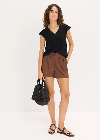 T-shirt en viscose extensible • noir • Boutique bonprix