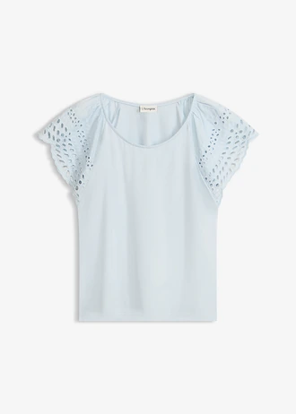 T-shirt en jersey coton • bleu poudré • Boutique bonprix