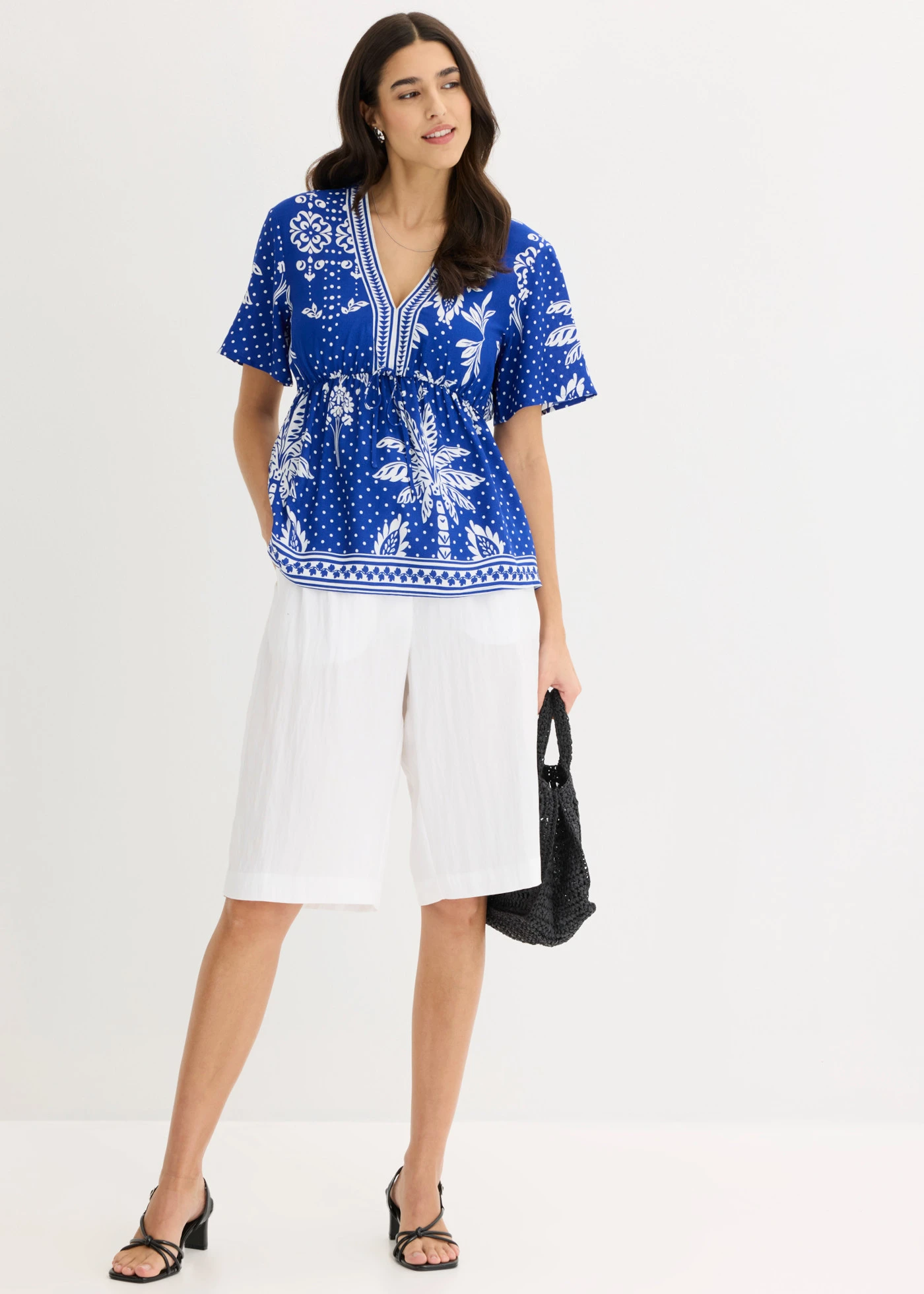 Blouse en viscose fluide • bleu palmier • Boutique bonprix