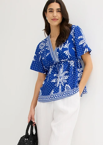 Blouse en viscose fluide • bleu palmier • Boutique bonprix