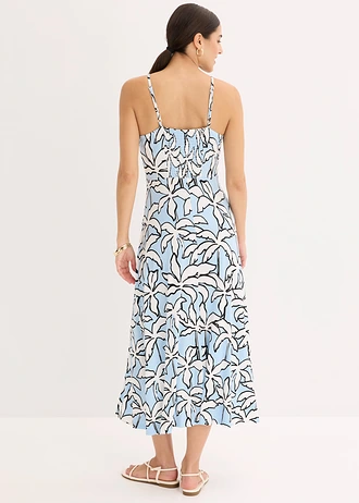 Maxi ruha csipkebetéttel • világoskék-pálmás • bonprix áruház