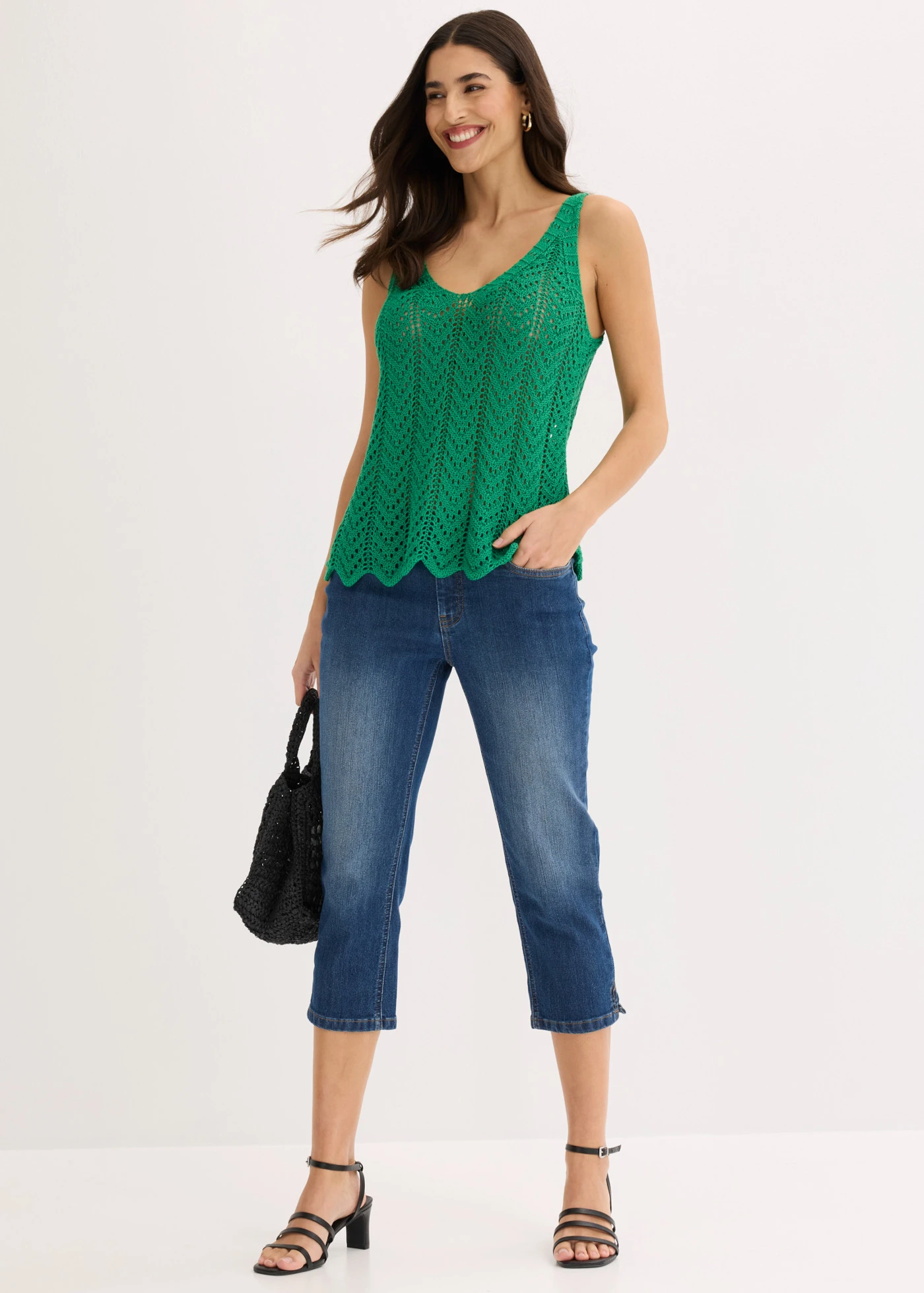 Gebreid shirt • edelsteengroen • bonprix online shop