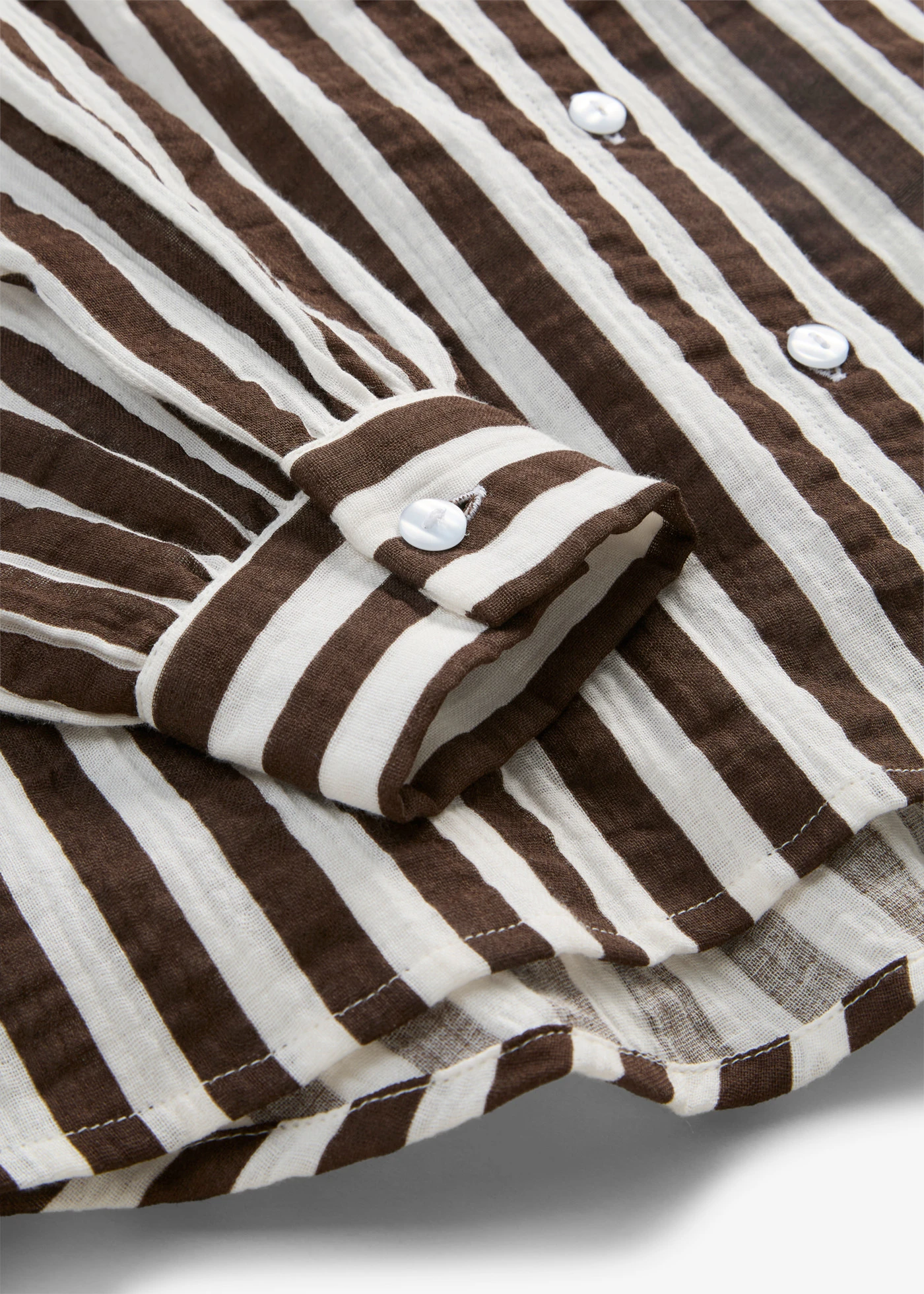Mousseline overhemdblouse van puur katoen • bruin-wolwit gestreept • bonprix online shop