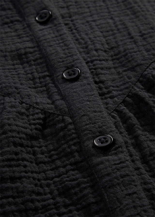 Chemisier manches courtes en gaze de coton • noir • product-page.page-title-suffix