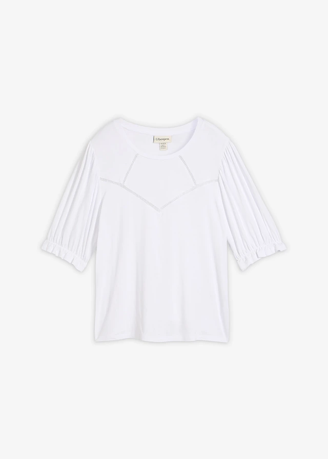 T-shirt en viscose extensible • blanc • Boutique bonprix