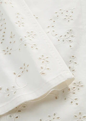 Twillové nohavice Broidery Anglaise • biela vlna • obchod bonprix