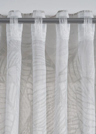 Gordijn met bladerenprint (1 stuk) • beige-groen • bonprix online shop