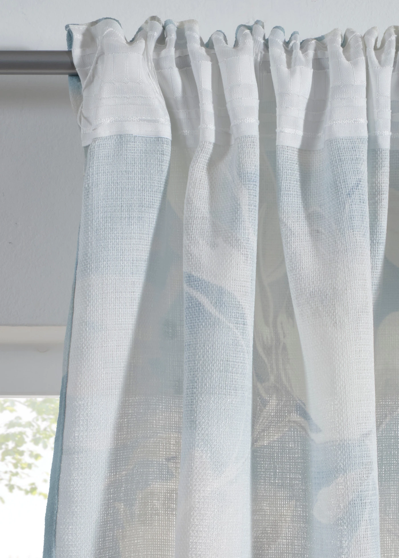 Rideau texturé (1 pce) • bleu clair-crème-vert clair • Boutique bonprix