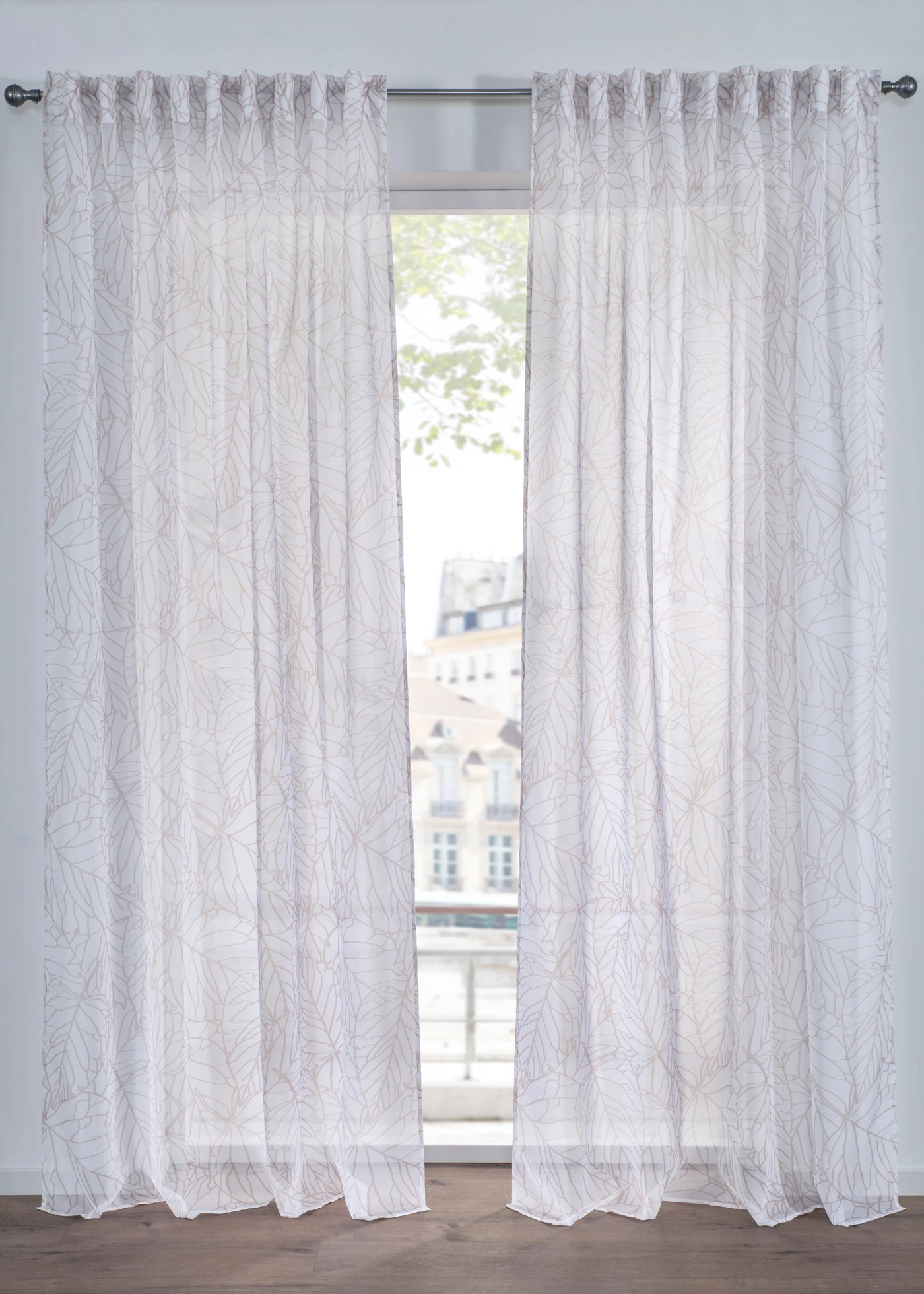 Gordijn met print (1 stuk) • beige-wit met print • bonprix online shop