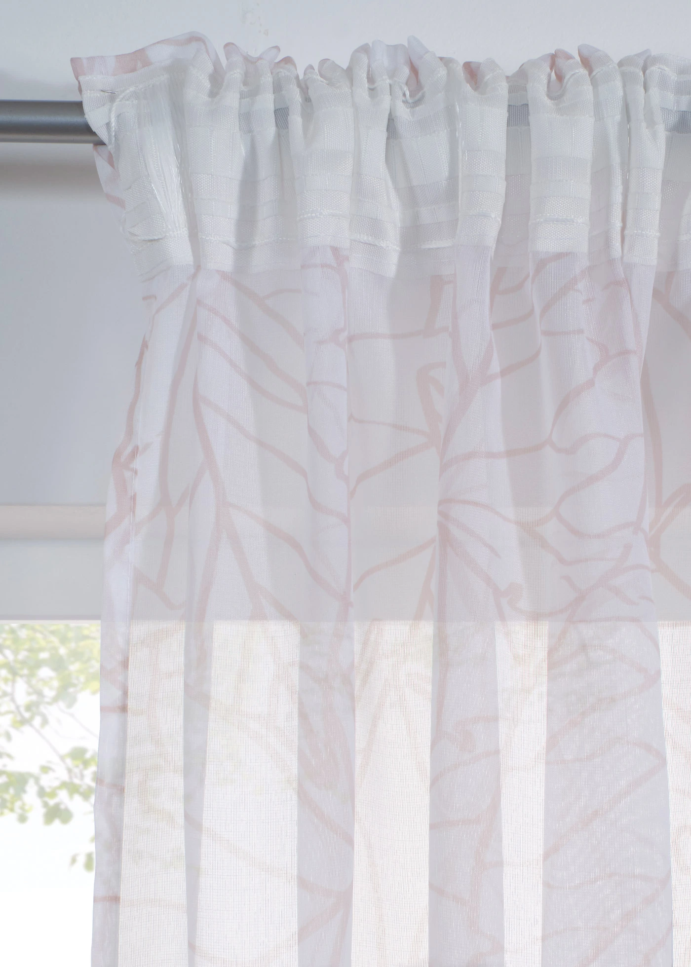 Voilage imprimé (1 pce) • beige-blanc imprimé • Boutique bonprix