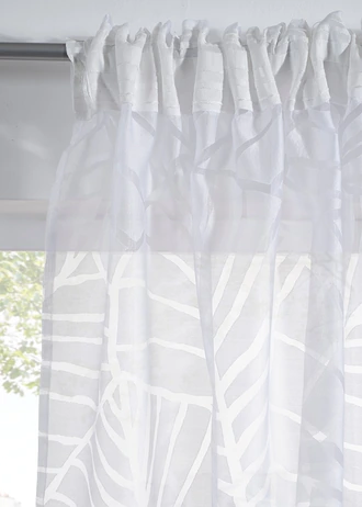 Voilage en tissu dévoré (1 pce) • blanc/gris • Boutique bonprix