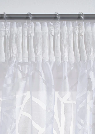 Voilage en tissu dévoré (1 pce) • blanc/gris • Boutique bonprix