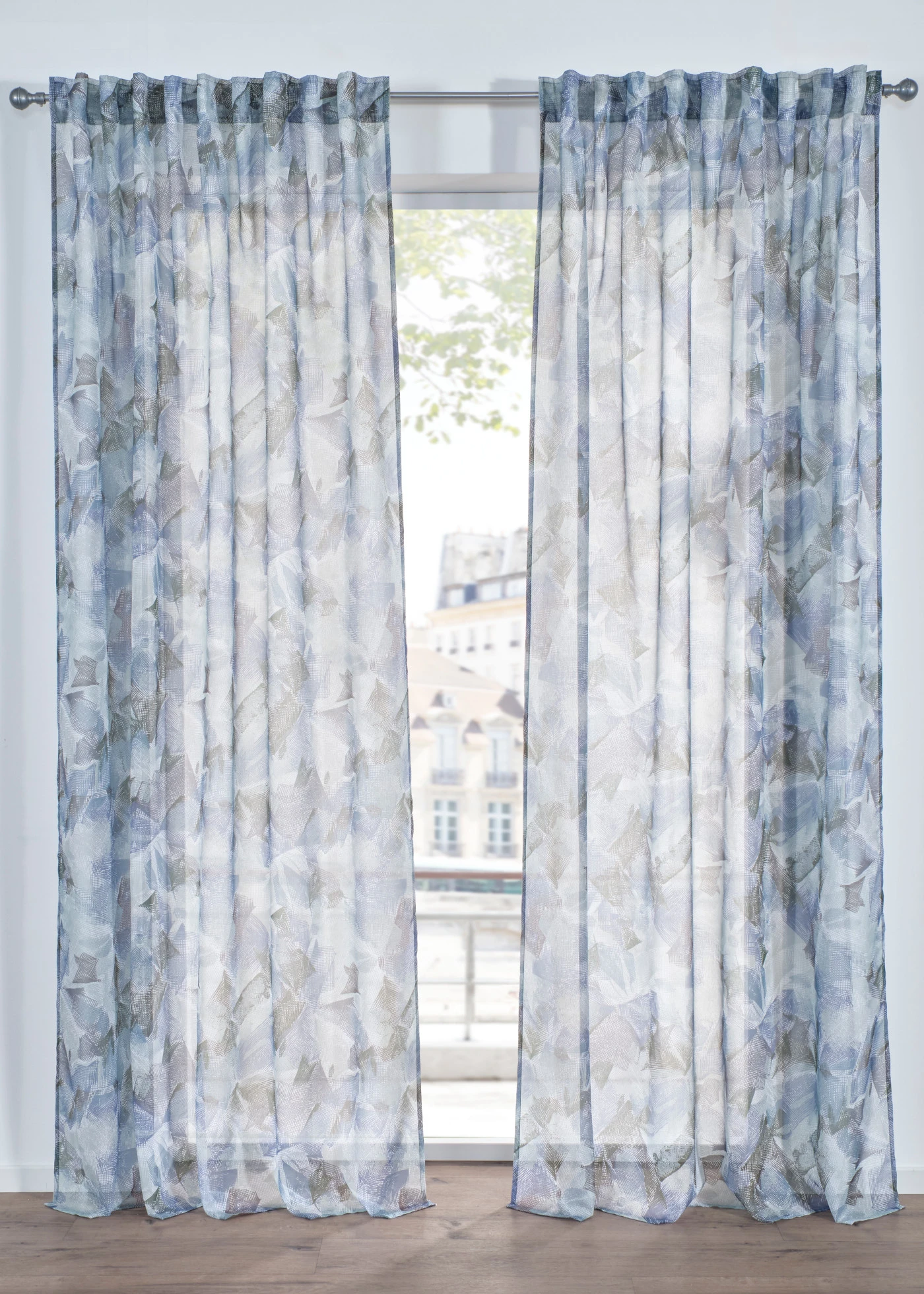 Voilage imprimé (1 pce) • bleu vert • Boutique bonprix