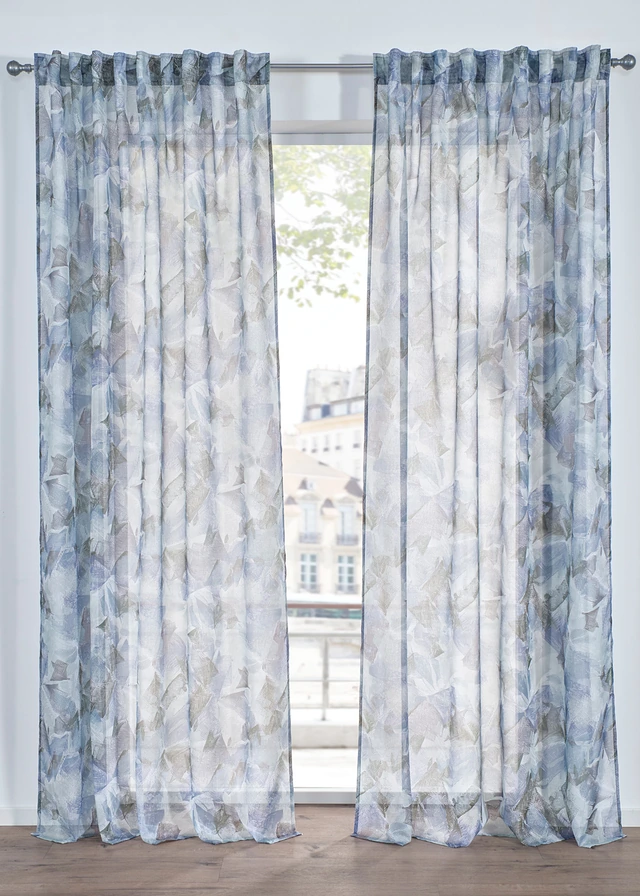 Gordijn met print (1 stuk) • blauw/groen • bonprix online shop