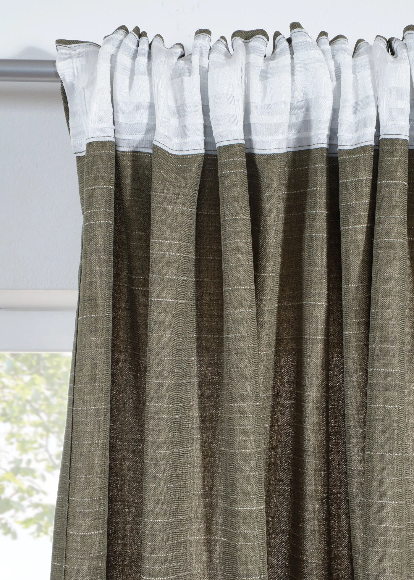 Draperie din jacquard (1 buc.) • măsliniu • magazin bonprix