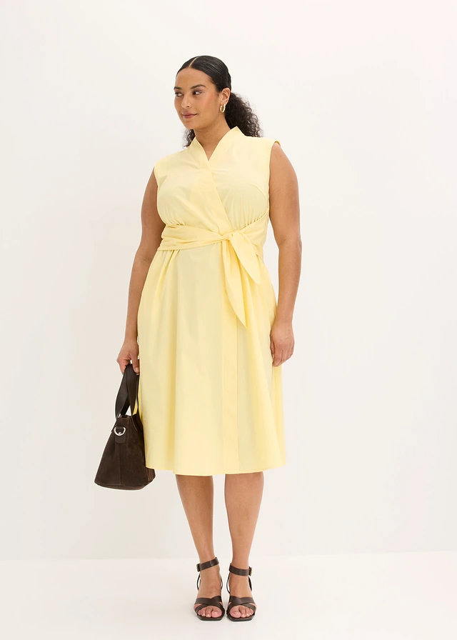 Robe à détail noué, Couleur: jaune clair