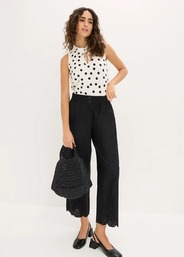 Culotte nadrág tiszta pamutból • fekete • bonprix áruház