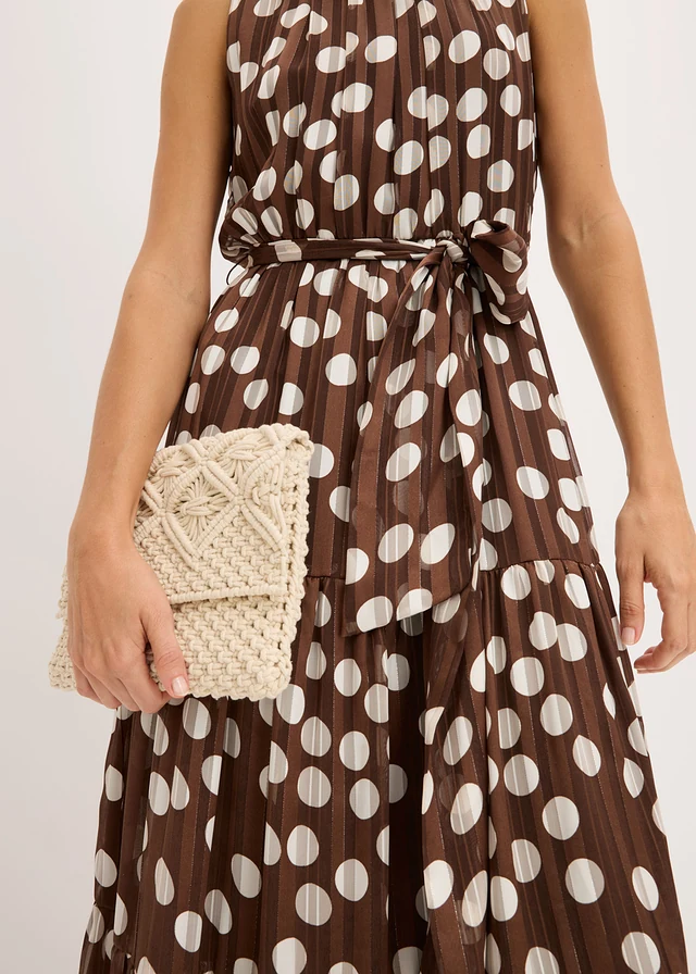 Robe en mousseline avec fil brillant • marron pois écru • product-page.page-title-suffix