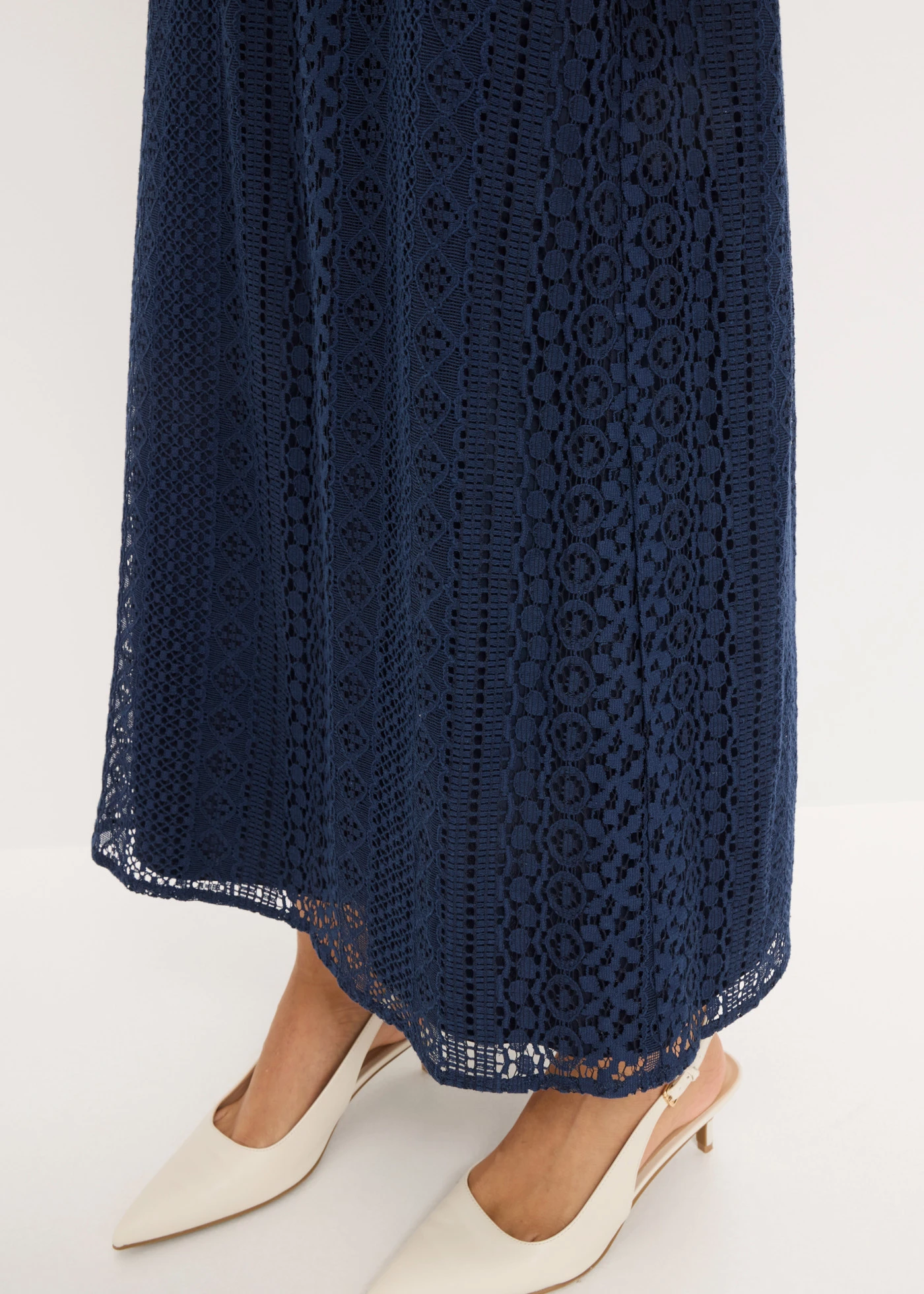 Robe longue aspect crochet • bleu foncé • Boutique bonprix