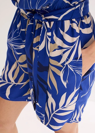 Combishort à encolure Bardot • bleu foncé palmiers • Boutique bonprix