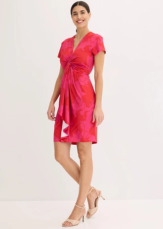 Jersey jurk met twist detail • pinklady gebloemd • bonprix online shop