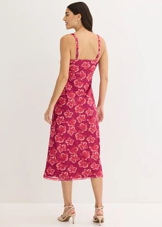 Maxi ruha neccből • fukszia pink-bordó virágmintás • bonprix áruház