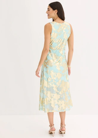 Midi jurk, Kleur: lichtmint-goudkleur