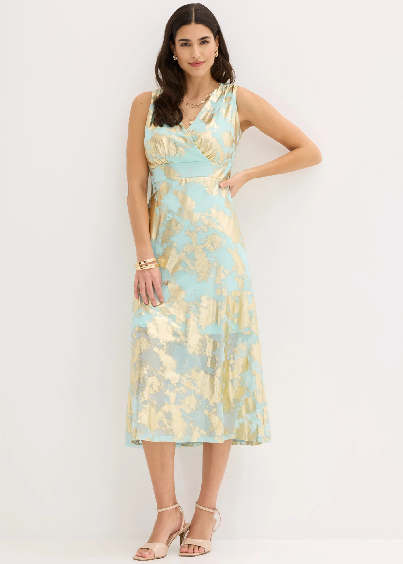 Midi jurk • lichtmint-goudkleur • bonprix online shop