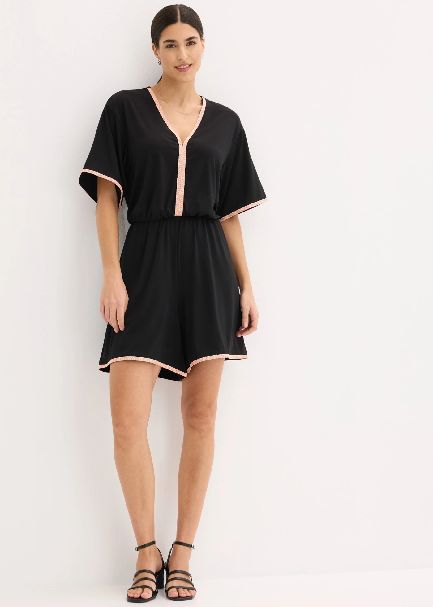 Jersey jumpsuit • zwart-neon multicolour • bonprix online shop