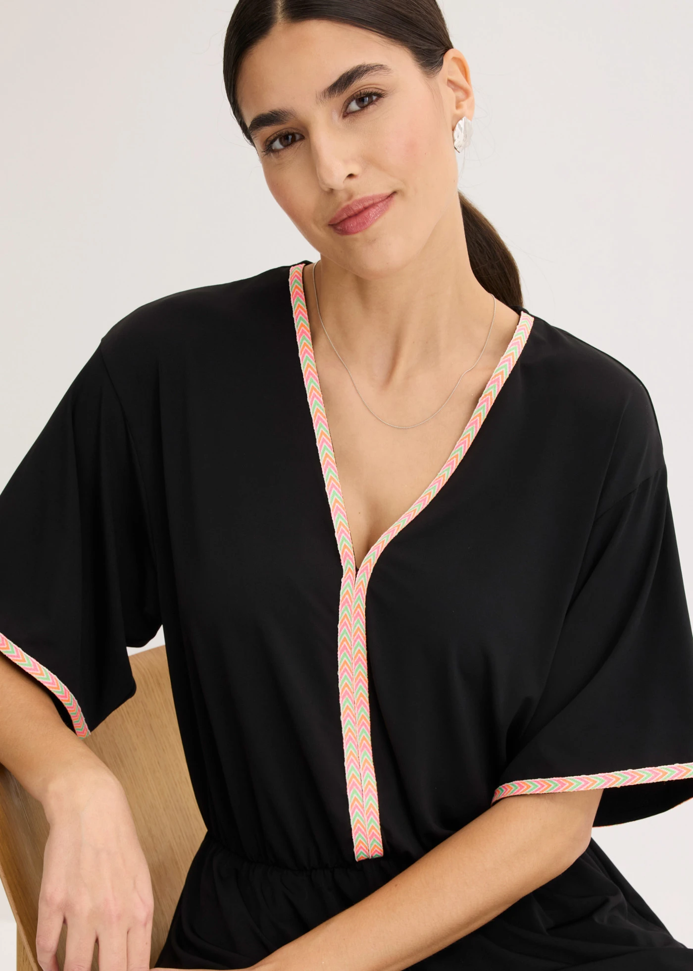 Jersey jumpsuit • zwart-neon multicolour • bonprix online shop