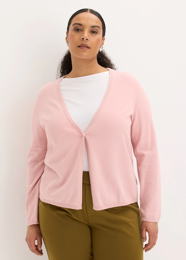 Fijngebreid vest, Kleur: asroze
