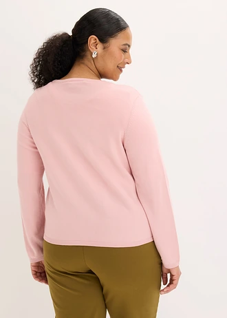 Gilet simple en fine maille, Couleur: rose cendré