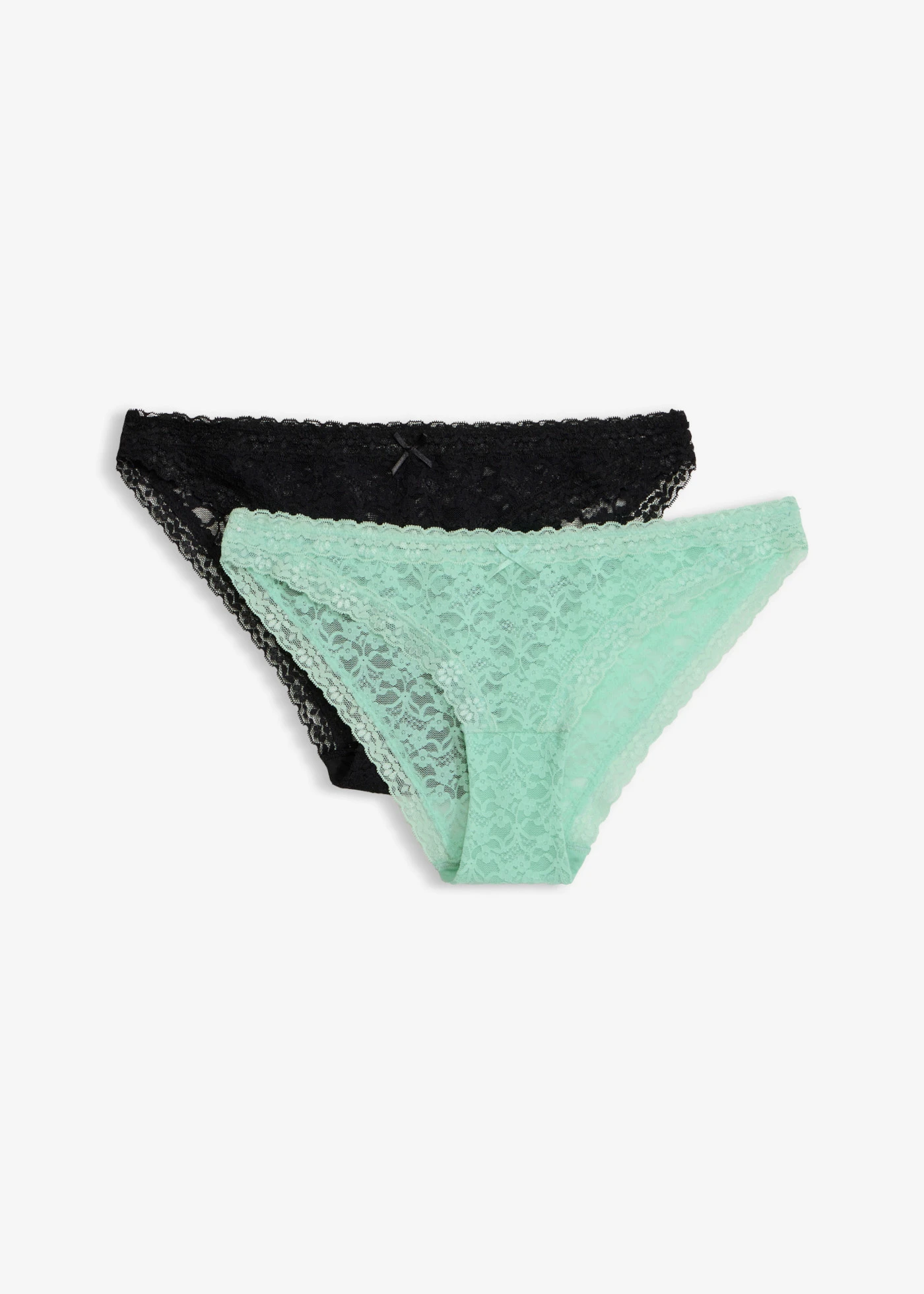 Lot de 2 slips mini à dentelle douce • noir + menthe • product-page.page-title-suffix