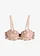 Balconette bh met afneembare bandjes, Kleur: mat beige-donkerbruin gedessineerd