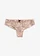 Slip brésilien à dentelle, Couleur: beige mat-marron foncé imprimé