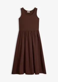 Robe en jersey bi-matière • marron foncé • Boutique bonprix