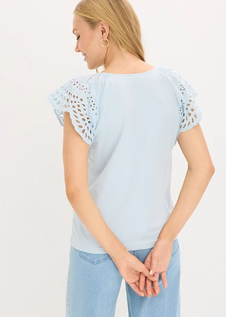 T-shirt en jersey coton • bleu poudré • Boutique bonprix