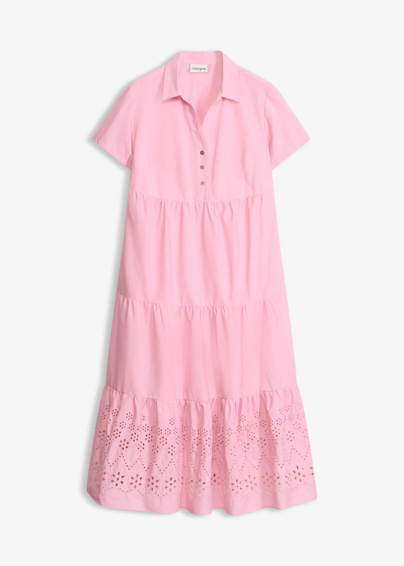 Robe 100% coton avec broderies anglaises • rose • Boutique bonprix